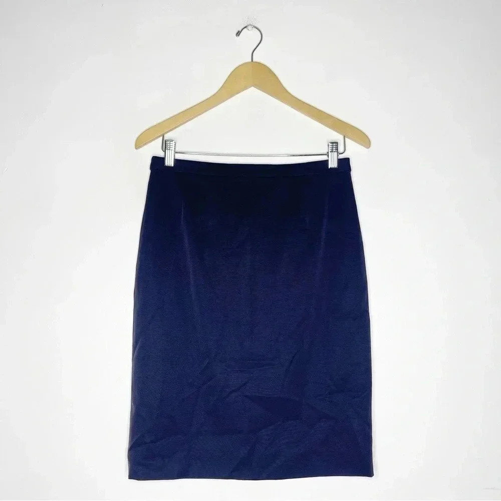Tory Burch Navy Darted Pencil Skirt Size 4 NWT